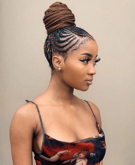 Braided Cornrow Bun