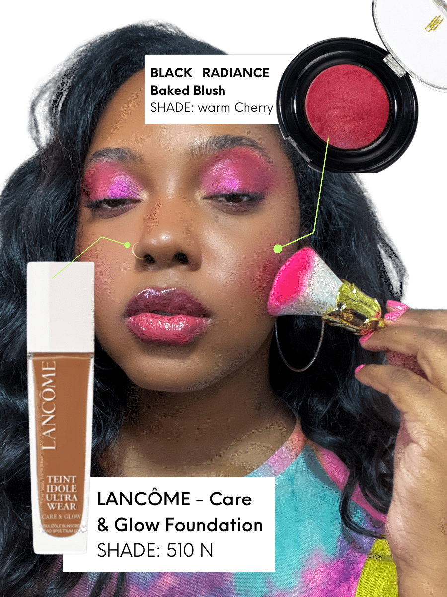 strawberry makeup trend on brown skin